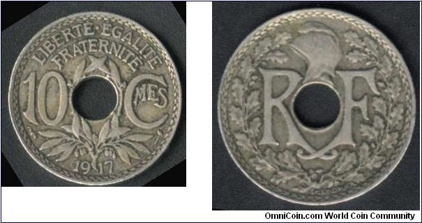 10 centimes issued
1917