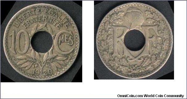 10 centimes issued 1920