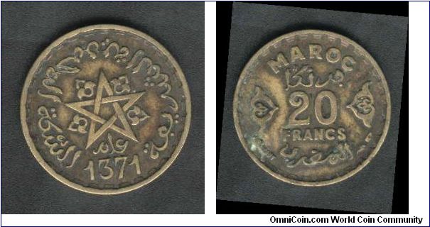 20 Franc issued 1371AH