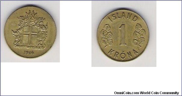 Iceland 1946 1 krona