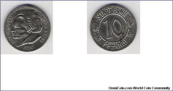 Germany-Bonn 1920 10 pfennig notgeld