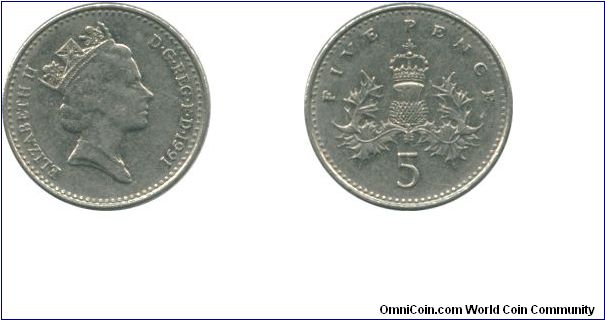 1991 Five Pence