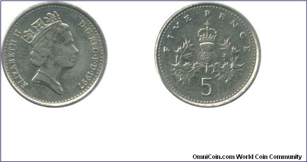 1997 Five Pence