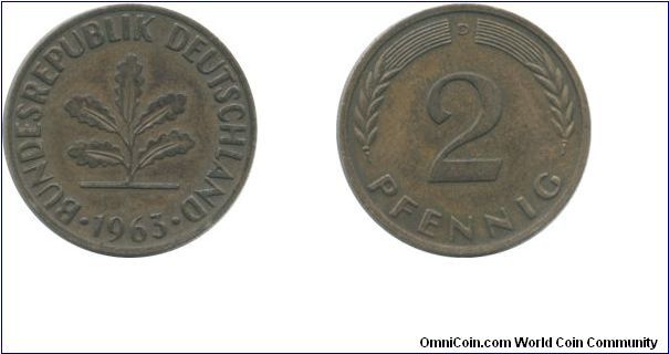 1963D Two Pfennig (BRD)