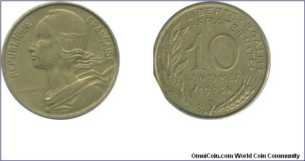 1963 Ten Centimes