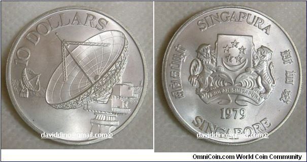 SINGAPORE 1979  $10 PROOF-LIKE COIN. IN UNC CONDITION. IMMACULATE SHOWPIECE.FOR SALE. PLEASE MAKE AN OFFER.