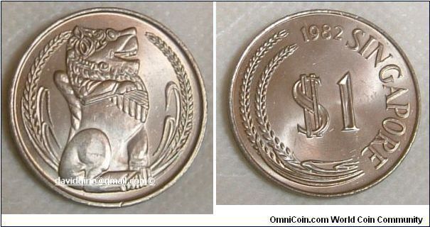 SINGAPORE 1982 LION $1 COIN. FOR SALE. PLEASE MAKE AN OFFER.
Thanks to following buyers for purchase of these coins:
1) Mr Kevin Quelch, Brisbane, Australia, 2/5/2005.
2)Mr Omar Faruq; Dubai,S.Arabia,3/2005.
3)Mr Ong Eng Cheng, Tampines, Sg -6/2005.
4)Ms Nyugen Ti Bac Ha, New York City, USA, 6/2005.
5)Ms Sabrina Ng, Sg, 2/12/2005.