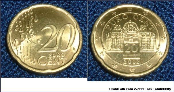 NEW EU 20 CENTS  COIN IN SHOWROOM CONDITION. FOR SALE. PLEASE MAKE AN OFFER.