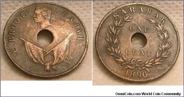 SARAWAK 1896 1 CENT COPPER. FEATURING KING C.V. BROOKE.
A RARE PIECE OF MALAYAN & BRITISH COLONIAL HISTORY ENCASED IN COPPER. SARAWAK IS PART OF MALAYSIA. FOR SALE. PLEASE MAKE AN OFFER.