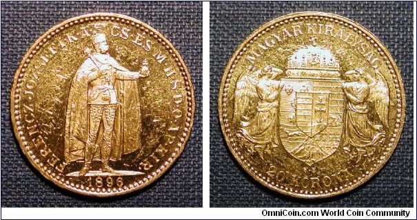 1896 Hungary 20 Korona Gold