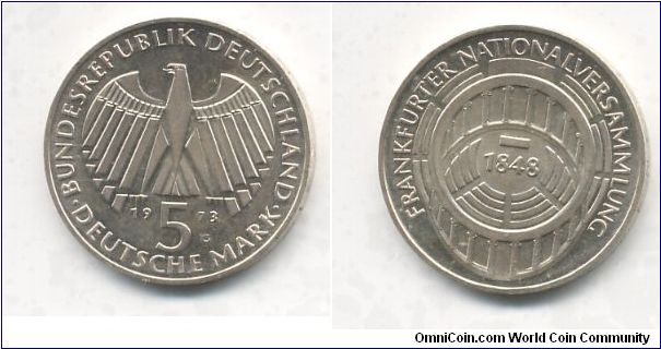 5 MARK - SILVER - 
1848 - Frankfurter Nationalversammung