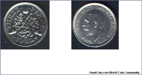 3 PENCE 1932 SILVER