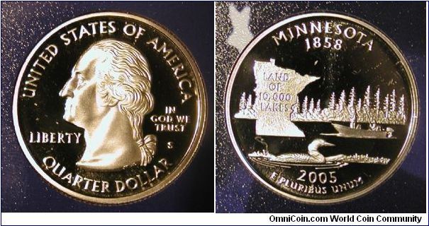 2005-S Minnesota State Quarter Proof in Mint Set Packaging.