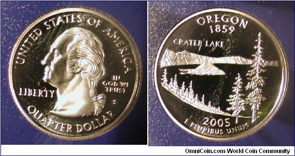 2005-S Oregon State Quarter in Mint Set Packaging.