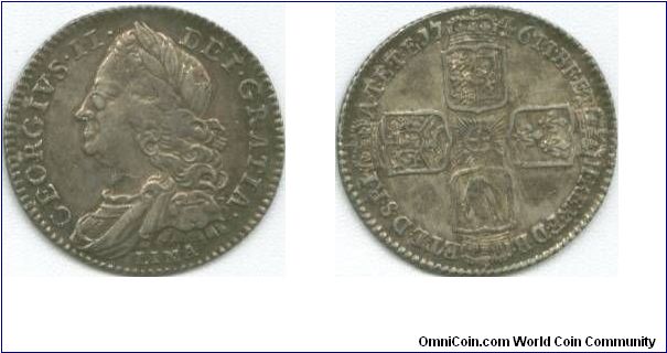 1746 Lima sixpence
