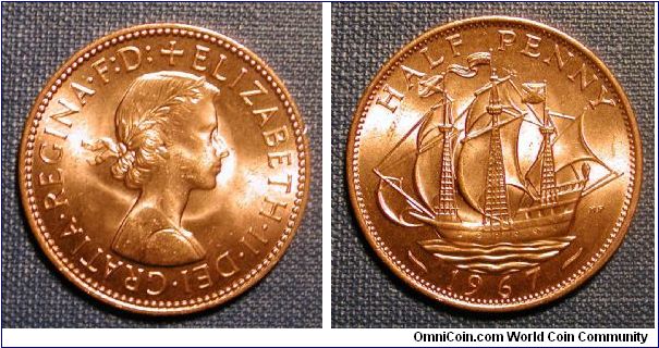 1967 Great Britain Half Penny