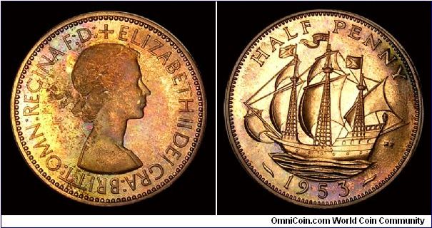 1953 GB Half Penny, Elizabeth II.


From 1953 Proof Set.