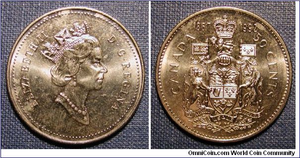 Canada 1992 50 Cents (Spotty Toning)