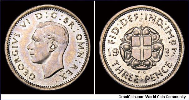 1937 GB Silver 3 Pence, George VI.


From 1937 Specimen Set.