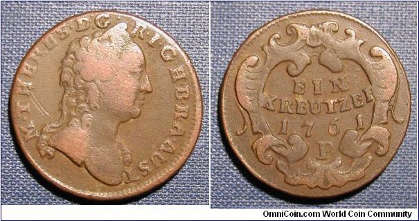 1761 Austria Kreuzer