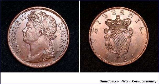 1822 Hibernia George IV Penney. Still had nice luster with hints of blue toning around the rim.