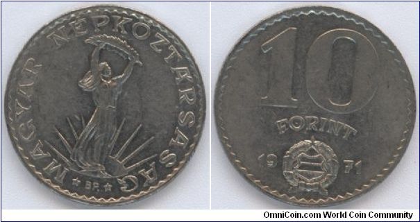 10 Forint,
Nickel