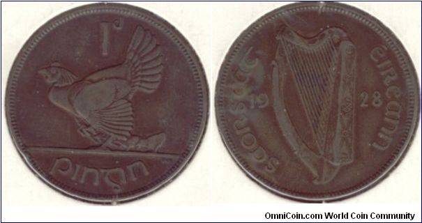 1 Penny Ireland 1928