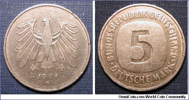1981-G Germany 5 Marks