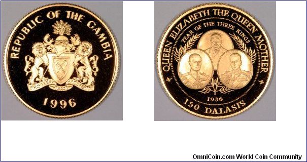 Our featured coin, a 150 Dalasis, honours The Queen Mother, and the year 1936 as the year of the three kings.