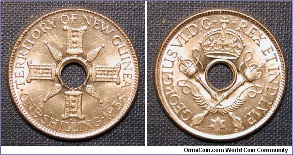 1938 New Guinea One Shilling