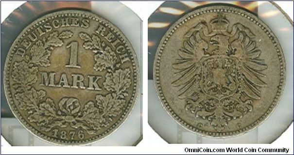 1876 German 1 Mark.