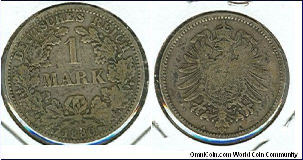 1880 German 1 mark.
