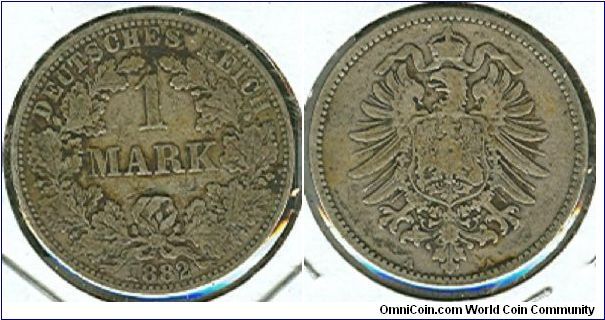 1882 German 1 mark.
