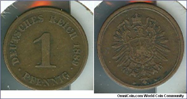 1889 German 1 pf