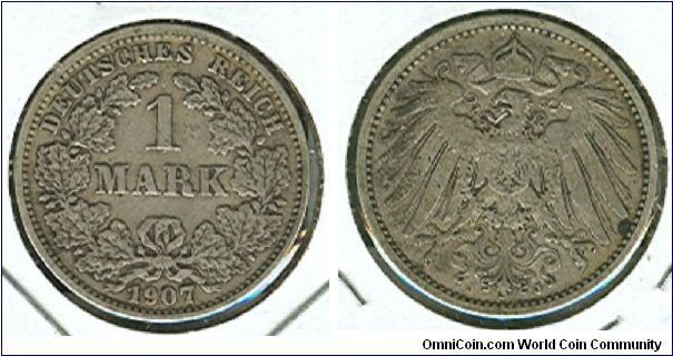 1907 German 1 mark