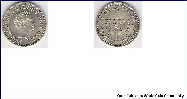 Germany- Prussia 1850A Silber Groschen