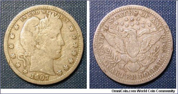 1907 Barber Quarter