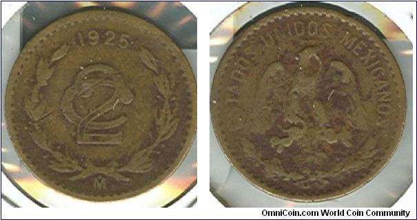 1926 Mexico 2 centavo.