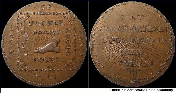 1/2 penny Conder token. A political propaganda piece during the height of the Terror.                                                                                                                                                                                                                                                                                                                                                                                                                               