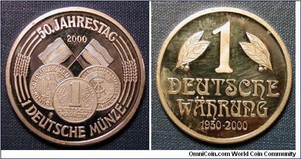 2000 Germany 50 Years of DDR Coinage Medal Prooflike