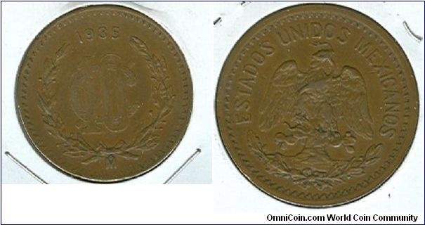 1935 Mexico 10 centavo
