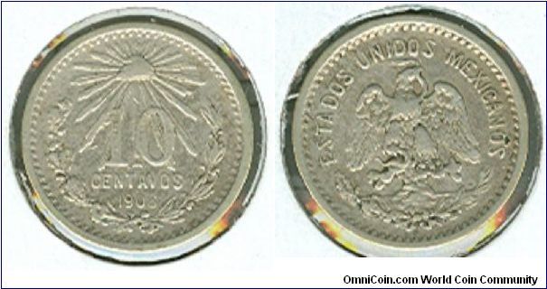 1906 Mexico 10 centavo