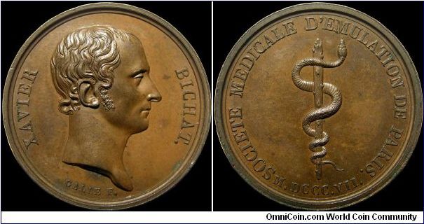 Xavier Bichat. A medal commemorating one of the first modern surgeons. (France)                                                                                                                                                                                                                                                                                                                                                                                                                                     