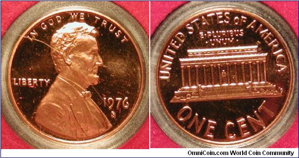 1976-S Lincoln Memorial Cent Proof from Mint Proof Set.