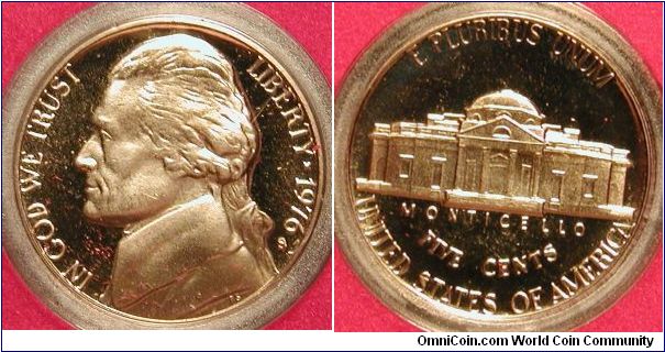 1976-S Jefferson Nickel Proof from Mint Proof Set.