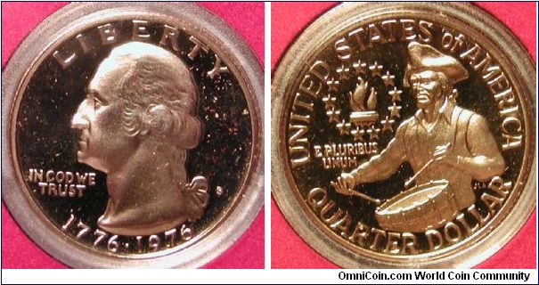 1976 Bicentennial Quarter Proof from Mint Proof Set.