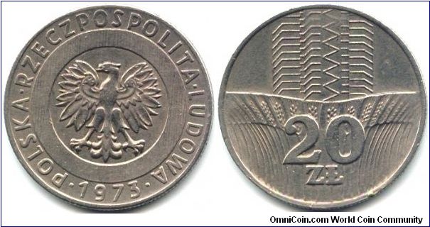 Poland, 20 zlotych 1973.