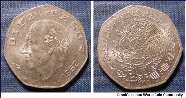 1982 Mexico 10 Pesos