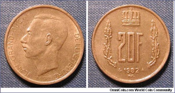 1982 Luxembourg 20 Francs