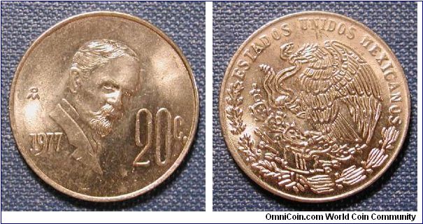 1977 Mexico 20 Centavos